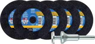 TOOLS 5x Trennscheiben EHT 76x1,0x10 mm gerade PSF STEELOX für Stahl/Edelstahl mit 1x Aufspannbolzen von PFERD – Produktbild 1 von 2