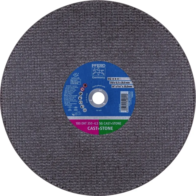 TOOLS 100 EHT 350-4,5 SG CAST+STONE/20,0 61329530 Trennscheibe gerade 350 mm 10 St. Gusseisen, Duktiles Gusseisen, Beton by PFERD – product image 1 of 2