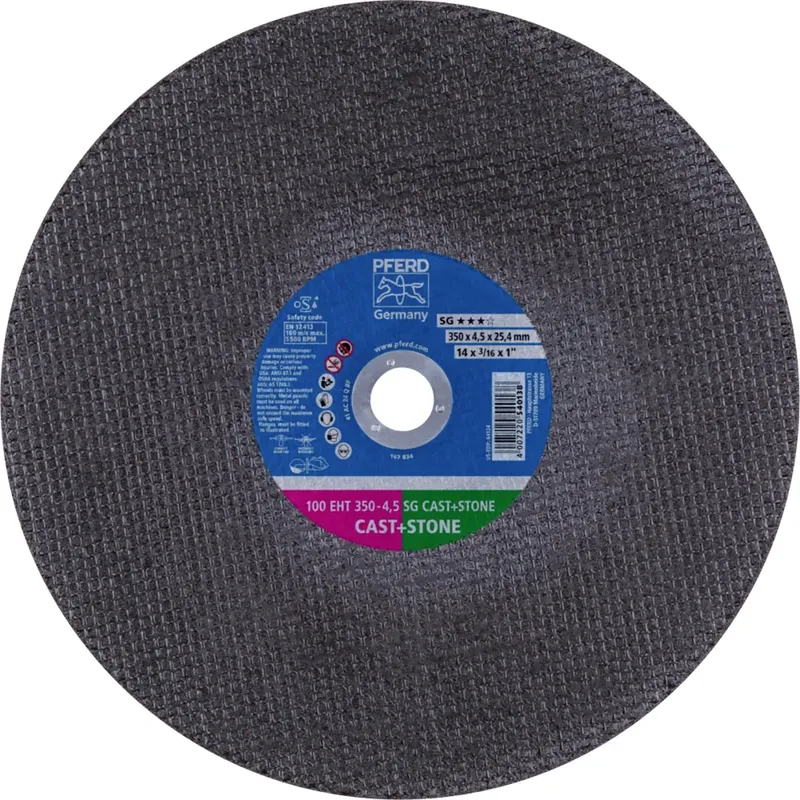 TOOLS 100 EHT 350-4,5 SG CAST+STONE/25,4 61329532 Trennscheibe gerade 350 mm 10 St. Gusseisen, Duktiles Gusseisen, Beton von PFERD – Produktbild 1 von 2