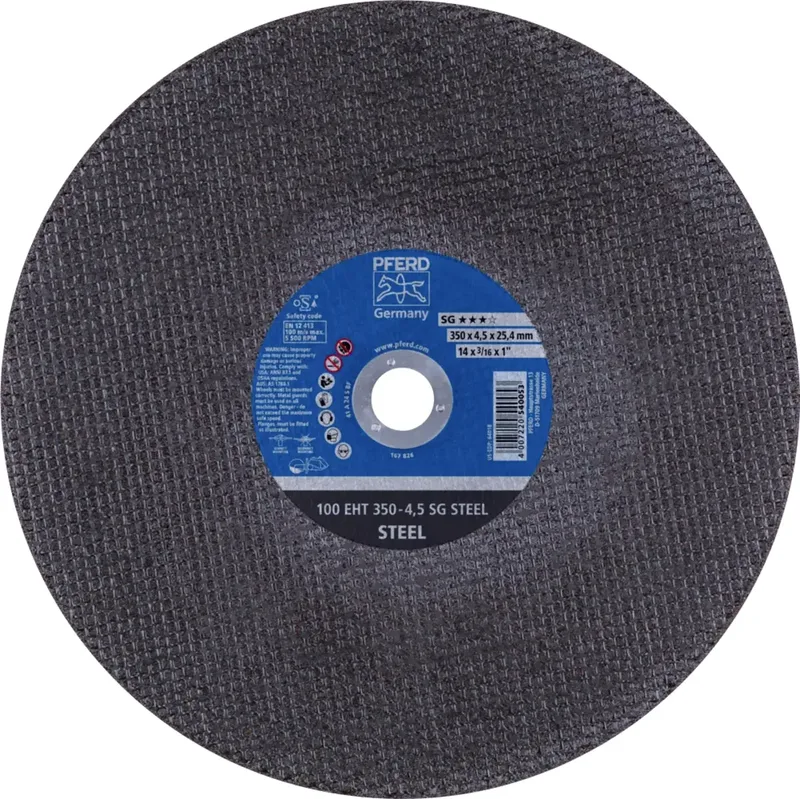 TOOLS 100 EHT 350-4,5 SG STEEL/25,4 61329525 Trennscheibe gerade 350 mm 10 St. Gusseisen, Stahl von PFERD – Produktbild 1 von 2