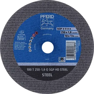 TOOLS 100 T 250-1,8 Q SGP HD STEEL/30,0 66322130 Trennscheibe gerade 250 mm 20 St. Vergütungsstahl, Stahl de PFERD – image du produit 1 sur 2