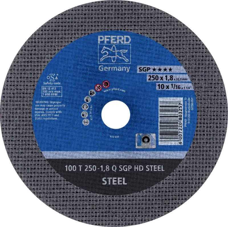 TOOLS 100 T 250-1,8 Q SGP HD STEEL/32,0 66322132 Trennscheibe gerade 250 mm 20 St. Vergütungsstahl, Stahl von PFERD – Produktbild 1 von 2