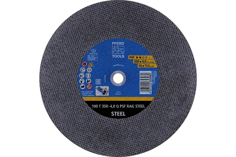 TOOLS 100 T 350-4,0 Q PSF RAIL STEEL/22,23 73001322 Trennscheibe 350 mm 10 St. de PFERD – image du produit