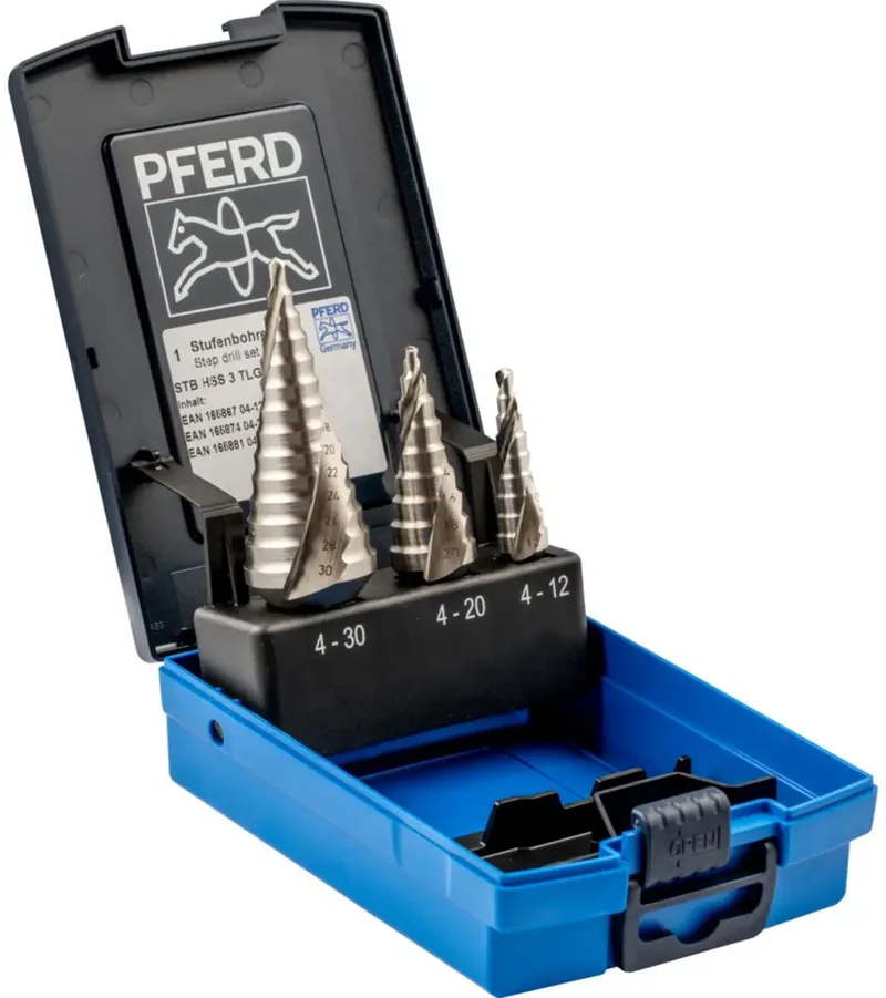 TOOLS 25201046 SET STB HSS 3 HSS Stufenbohrer-Set 3teilig 1 St. von PFERD – Produktbild