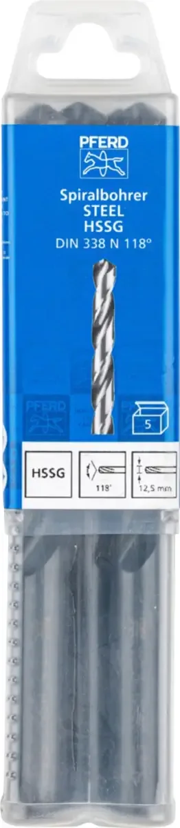 TOOLS 25203546 SPB DIN 338 HSSG N 12,5 STEEL acier Foret hélicoïdal 12.5 mm Longueur totale 151 mm 5 pc(s) de PFERD – image du produit 2 sur 2
