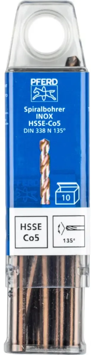 TOOLS 25203564 SPB DIN 338 HSSE N 5,0 INOX Spiralbohrer 5 mm Gesamtlänge 86 mm 10 St. från PFERD – produktbild 2 av 2