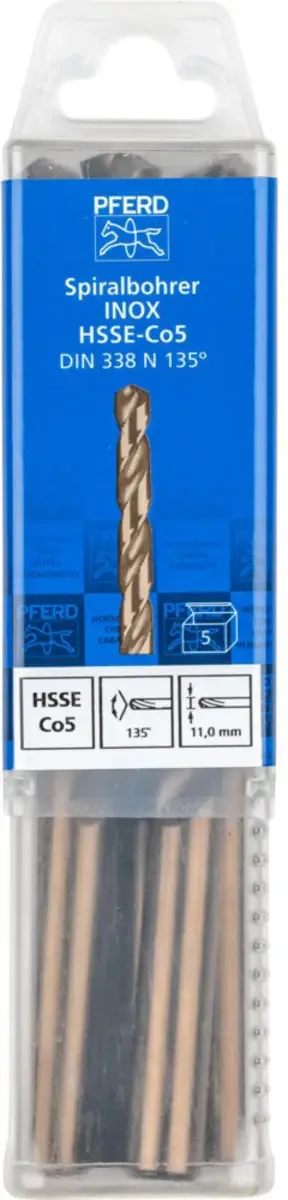 TOOLS 25203581 SPB DIN 338 HSSE N 11,0 INOX Foret hélicoïdal 11 mm Longueur totale 142 mm 5 pc(s) de PFERD – image du produit 2 sur 2