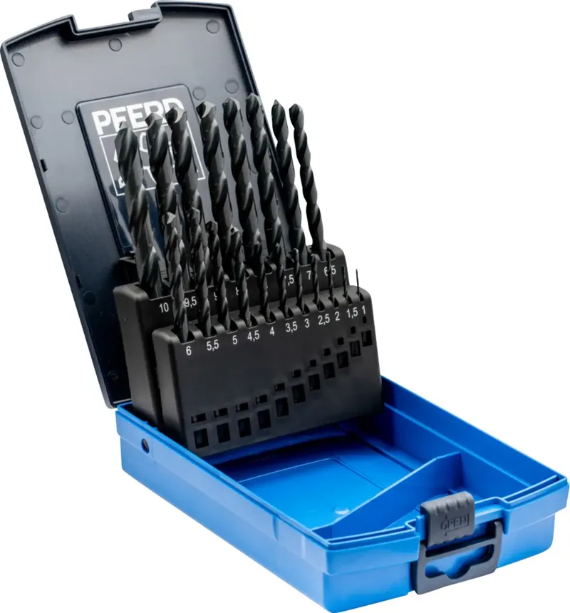 TOOLS 25203701 SET SPB DIN 338 HSSG N 1-10 STEEL 19 Stahl Metall-Spiralbohrer-Set 19teilig 1 mm, 1.5 mm, 2 mm, 2.5 mm, 3 mm, 3.5 mm, 4 mm, 4.5 mm, 5 mm de PFERD – image du produit