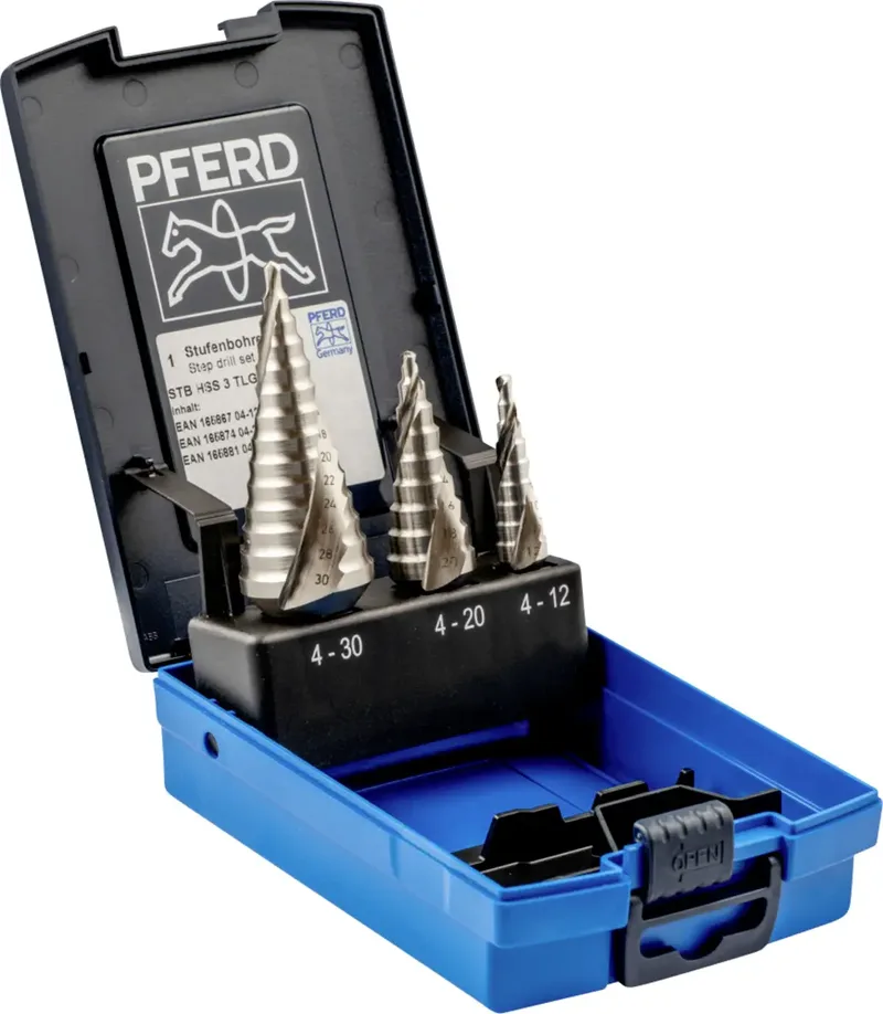TOOLS 25204077 SET STB HSSE 3TLG HSS-E Stufenbohrer-Set 1 St. von PFERD – Produktbild