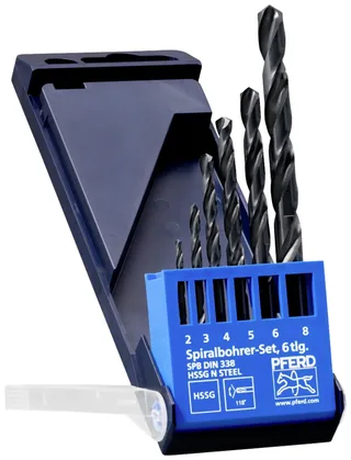 TOOLS 25298003 SET DIN 338 HSSG N STEEL 6TLG Metall-Spiralbohrer-Set 6teilig 2 mm, 3 mm, 4 mm, 5 mm, 6 mm, 7 mm, 8 mm 1 Set de PFERD – image du produit 1 sur 3