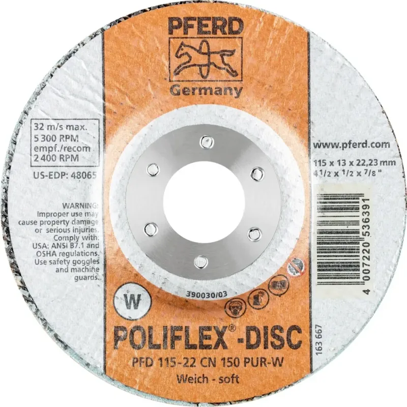 TOOLS 41130015 Schleifscheibe Durchmesser 115 mm Körnung (num)=150 5 St. de PFERD – image du produit 2 sur 2
