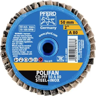 TOOLS 42719108 CD PFF 50 A 80 Fächerschleifscheibe Durchmesser 50 mm Körnung (num) 80 Bronze, Titan, Titanlegierung, Kupfer, Messing, Edelstahl by PFERD – product image 2 of 2
