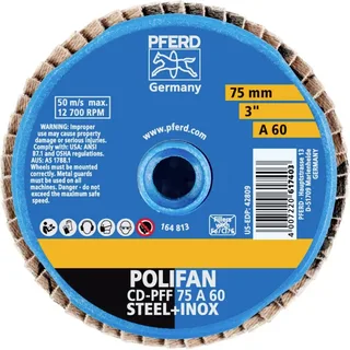 TOOLS 42719206 CD PFF 75 A 60 Fächerschleifscheibe Durchmesser 75 mm Körnung (num) 60 Bronze, Titan, Titanlegierung, Kupfer, Messing, Edelstahl de PFERD – image du produit 2 sur 2