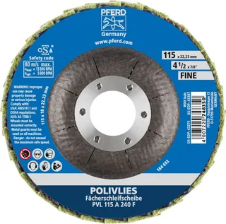 TOOLS 44694103 Pvl Fächerschleifscheibe Durchmesser 115 mm Bohrungs-Ø 22.23 mm Körnung (num) 240 5 St. de PFERD – image du produit 3 sur 3