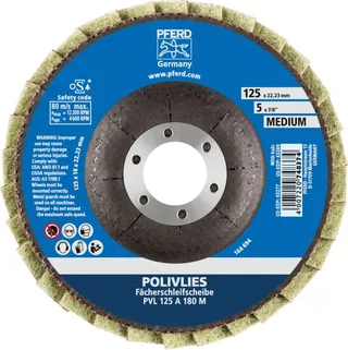 TOOLS 44694112 Pvl Fächerschleifscheibe Durchmesser 125 mm Bohrungs-Ø 22.23 mm Körnung (num) 180 5 St. fra PFERD – produktbillede 3 af 3