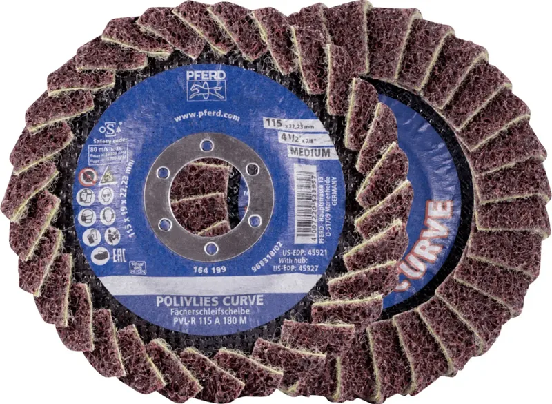 TOOLS 44694122 Fächerschleifscheibe Durchmesser 115 mm Körnung (num)=180 5 St. de PFERD – image du produit 1 sur 2