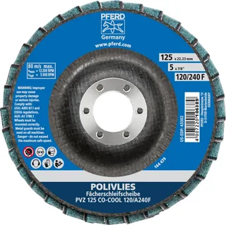 TOOLS 44695113 Pvz Fächerschleifscheibe Durchmesser 125 mm Bohrungs-Ø 22.23 mm Körnung (num) 240 5 St. fra PFERD – produktbillede 3 af 3