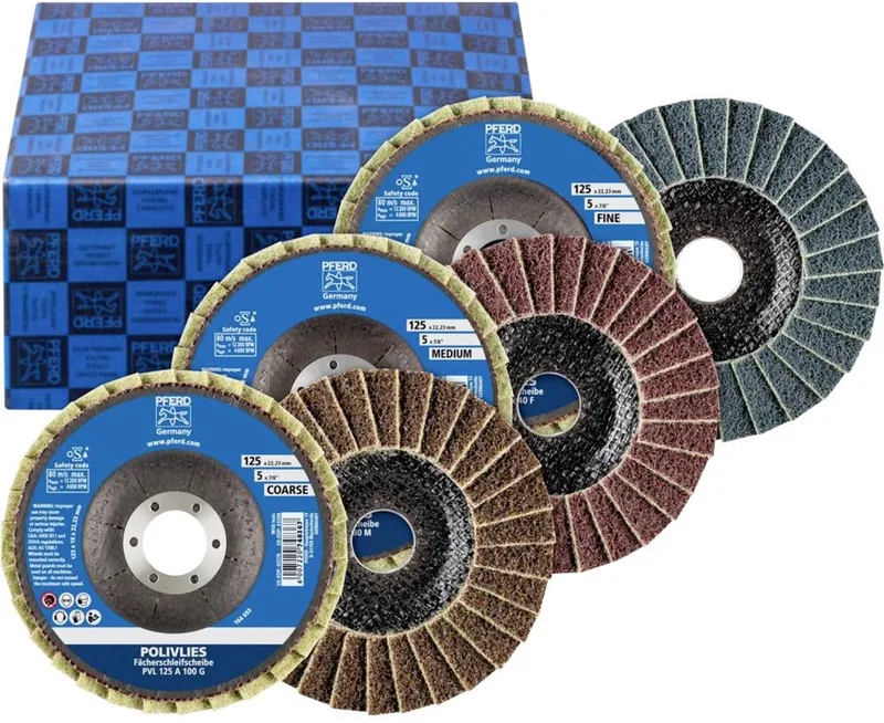 TOOLS 44698005 SET PVL 125 A Lamellenschijf Diameter 125 mm Boordiameter 22.23 mm Aluminium, Legering op kobaltba de PFERD – image du produit