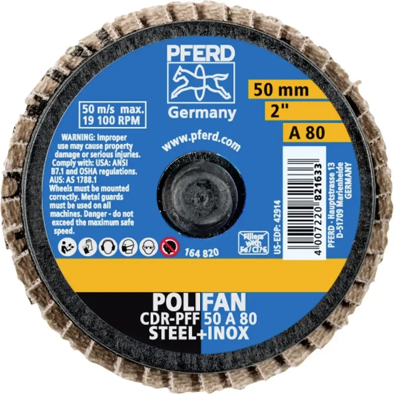 TOOLS 47202090 CDR PFF 50 A 80 Fächerschleifscheibe Durchmesser 50 mm Körnung (num) 80 Bronze, Titan, Titanlegierung, Kupfer, Messing, Edelstahl by PFERD – product image 2 of 2