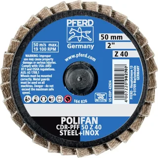 TOOLS 47202125 CDR PFF 50 Z 40 Fächerschleifscheibe Durchmesser 50 mm Körnung (num) 40 Kobaltbasislegierung, Bronze, Titan, Kupfer, Messing, Edelstahl de PFERD – image du produit 2 sur 2