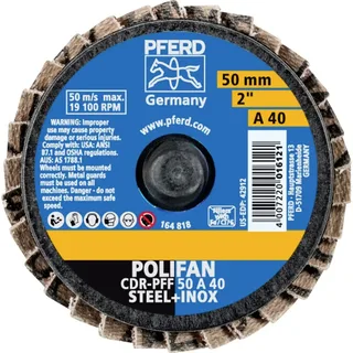 TOOLS 47202527 CDR PFF 50 A 40 Fächerschleifscheibe Durchmesser 50 mm Körnung (num) 40 Bronze, Titan, Titanlegierung, Kupfer, Messing, Edelstahl de PFERD – image du produit 2 sur 2