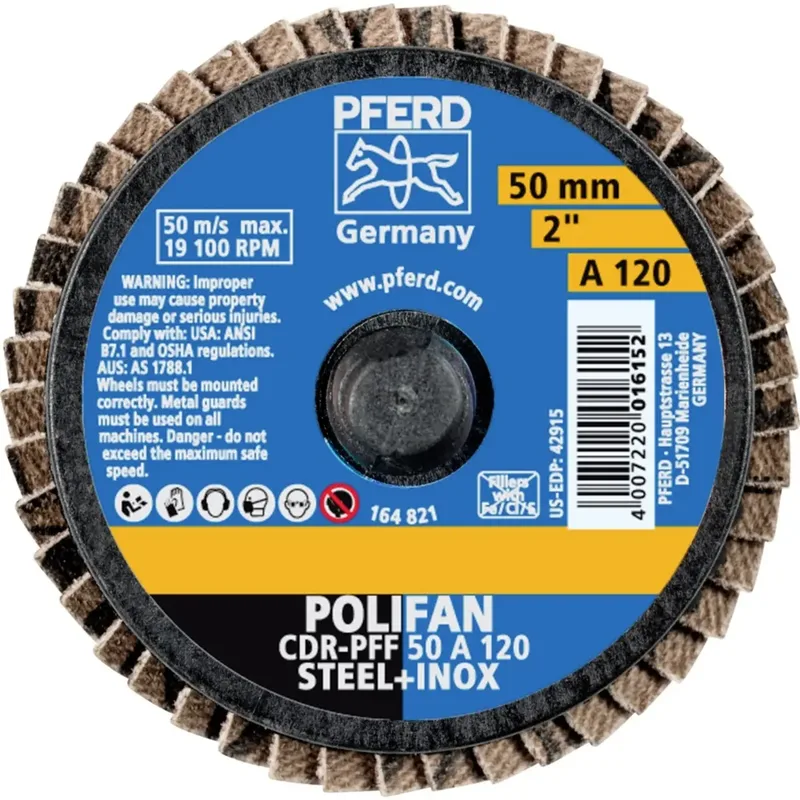 TOOLS 47202529 CDR PFF 50 A 120 Fächerschleifscheibe Durchmesser 50 mm Körnung (num) 120 Bronze, Titan, Titanlegierung, Kupfer, Messing, Edelstahl de PFERD – image du produit 2 sur 2