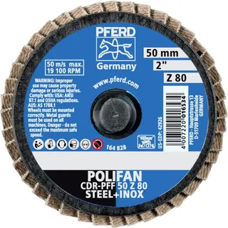 TOOLS 47202533 CDR PFF 50 Z 80 Fächerschleifscheibe Durchmesser 50 mm Körnung (num) 80 Kobaltbasislegierung, Bronze, Titan, Kupfer, Messing, Edelstahl by PFERD – product image 2 of 2
