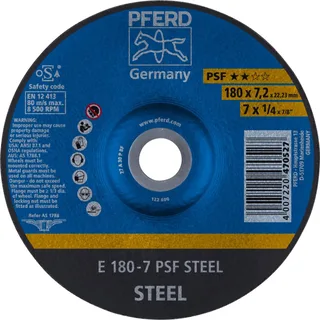 TOOLS 62017634 Psf Steel Schruppscheibe gekröpft Durchmesser 180 mm Bohrungs-Ø 22.23 mm 10 St. by PFERD – product image 1 of 2