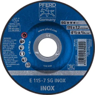 TOOLS 62211623 Sg Inox Schruppscheibe gekröpft Durchmesser 115 mm Bohrungs-Ø 22.23 mm 10 St. von PFERD – Produktbild 1 von 2