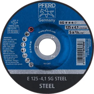 TOOLS 62212426 Sg Steel Schruppscheibe gekröpft Durchmesser 125 mm Bohrungs-Ø 22.23 mm 10 St. by PFERD – product image 1 of 2