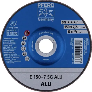 TOOLS 62215717 E 150-7 SG ALU Schruppscheibe gekröpft Durchmesser 150 mm Bohrungs-Ø 22.23 mm Aluminium, NE-Metalle 10 St. von PFERD – Produktbild 1 von 2