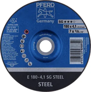 TOOLS 62217426 E 180-4,1 SG STEEL Schruppscheibe gekröpft Durchmesser 180 mm Bohrungs-Ø 22.23 mm Stahl 10 St. von PFERD – Produktbild 1 von 2