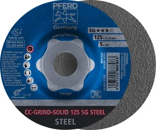 TOOLS 64185125 Cc-Grind-Solid Sg Steel Schleifscheibe Durchmesser 125 mm 10 St. by PFERD – product image 1 of 3