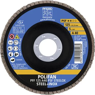 TOOLS 67644125 A Psf Steelox Fächerschleifscheibe Durchmesser 125 mm Bohrungs-Ø 22.23 mm Körnung (num) 40 10 St. von PFERD – Produktbild 3 von 3