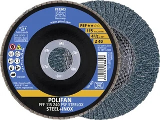 TOOLS 67664115 Z Psf Steelox Disque segmenté Diamètre 115 mm Ø de perçage 22.23 mm Grain 40 10 pc(s) de PFERD – image du produit 1 sur 3