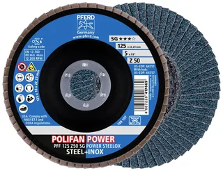 TOOLS 67685126 Fächerschleifscheibe Durchmesser 125 mm Körnung (num)=50 10 St. de PFERD – image du produit 1 sur 3