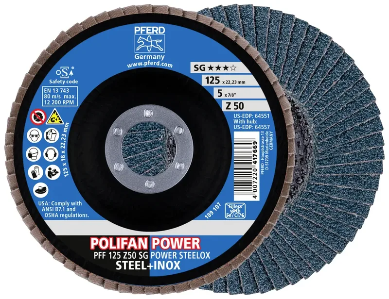TOOLS 67685126 Fächerschleifscheibe Durchmesser 125 mm Körnung (num)=50 10 St. de PFERD – image du produit 1 sur 3