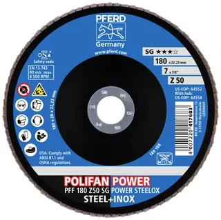 TOOLS 67685186 Fächerschleifscheibe Durchmesser 180 mm Körnung (num)=50 10 St. de PFERD – image du produit 3 sur 3