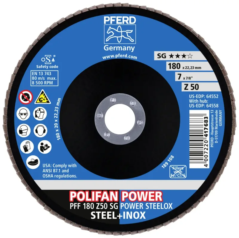 TOOLS 67685186 Fächerschleifscheibe Durchmesser 180 mm Körnung (num)=50 10 St. de PFERD – image du produit 3 sur 3
