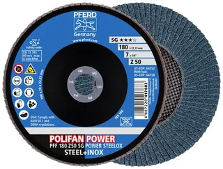 TOOLS 67685186 Fächerschleifscheibe Durchmesser 180 mm Körnung (num)=50 10 St. de PFERD – image du produit 1 sur 3