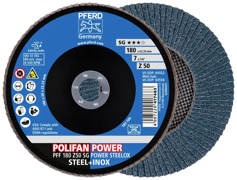 TOOLS 67685186 Fächerschleifscheibe Durchmesser 180 mm Körnung (num)=50 10 St. de PFERD – image du produit 1 sur 3