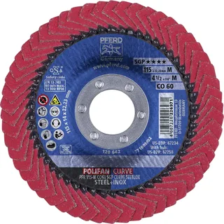 TOOLS 67689036 Co Sgp Curve Steelox Fächerschleifscheibe Durchmesser 115 mm Bohrungs-Ø 22.23 mm Körnung (num) 60 10 St. de PFERD – image du produit 3 sur 3