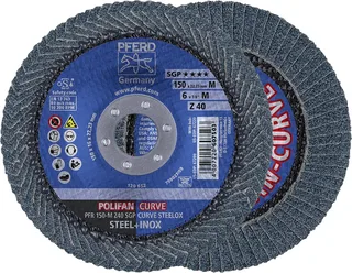 TOOLS 67689072 Z Sgp Curve Steelox Fächerschleifscheibe Durchmesser 150 mm Bohrungs-Ø 22.23 mm 10 St. de PFERD – image du produit 1 sur 3