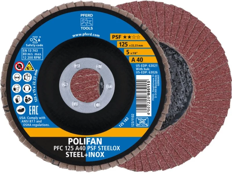 TOOLS 67744125 PFC 125 A 40 PSF STEELOX Lamellenschijf Diameter 125 mm Boordiameter 22.23 mm Korrelgrootte (num) von PFERD – Produktbild