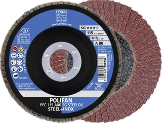 TOOLS 67748115 A Psf Steelox Fächerschleifscheibe Durchmesser 115 mm Bohrungs-Ø 22.23 mm Körnung (num) 80 10 St. by PFERD – product image 1 of 3