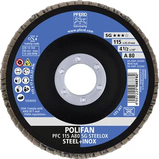 TOOLS 67748115 A Psf Steelox Fächerschleifscheibe Durchmesser 115 mm Bohrungs-Ø 22.23 mm Körnung (num) 80 10 St. by PFERD – product image 3 of 3