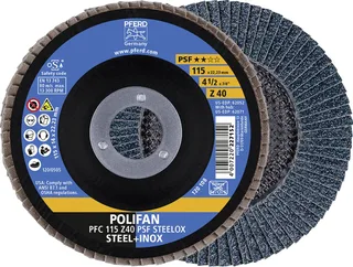TOOLS 67764115 Z Psf Steelox Fächerschleifscheibe Durchmesser 115 mm Bohrungs-Ø 22.23 mm Körnung (num) 40 10 St. von PFERD – Produktbild 1 von 2