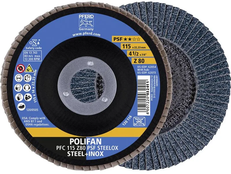 TOOLS 67768115 Z Psf Steelox Lamellenschijf Diameter 115 mm Boordiameter 22.23 mm Korrelgrootte (num) 80 10 stuk( van PFERD – productafbeelding
