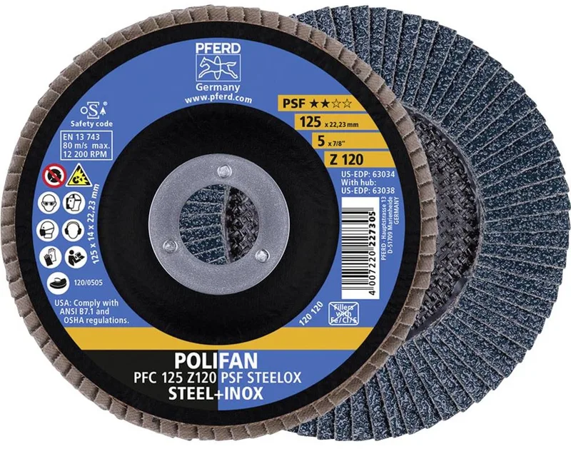 TOOLS 67769125 PFC 125 Z 120 PSF STEELOX Lamellenschijf Diameter 125 mm Korrelgrootte (num) 120 10 stuk(s) fra PFERD – produktbillede