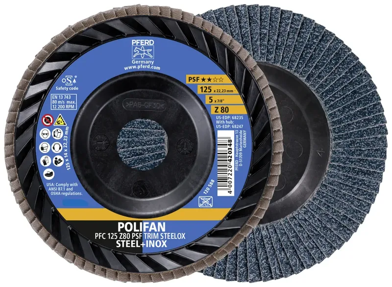 TOOLS 67771128 Fächerschleifscheibe Durchmesser 125 mm Körnung (num)=80 10 St. by PFERD – product image 1 of 3